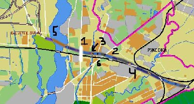 Карта, немоного дорисована, номера мест.