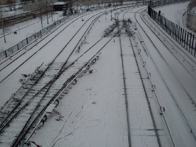 Стрелочный перевод, дальше - станция Рыбацкое