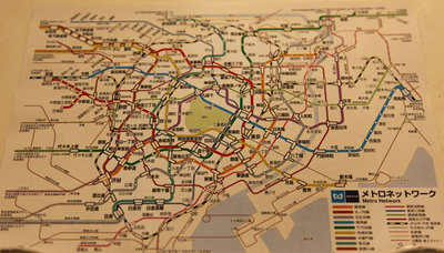 Один из вариантов схемы токийского метро...
