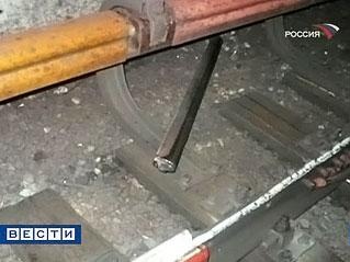 Скол рельса в Москве.