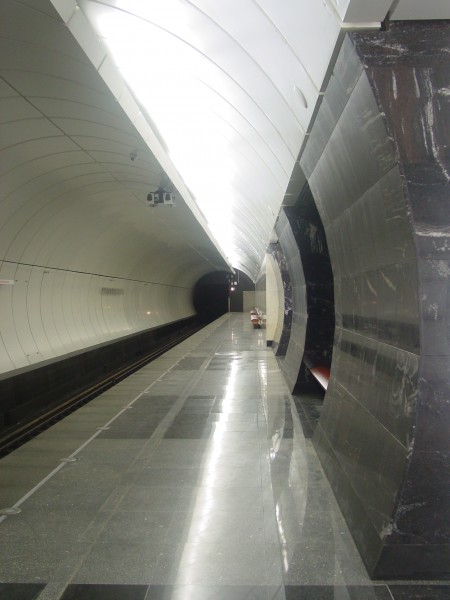 DSC09882.JPG (2.02 МБ) 11431 просмотр Платформа Фонвизинской. Скамейки тоже везде одинаковы - вид красивый, удобство сомнительное