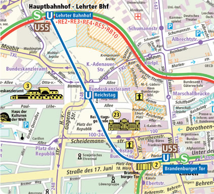 Вот. Самый актуальный этап строительства Берлинского Метро:
<br />U 55, будующая линия U5, так называемое &quot;Канцлерское Метро&quot;, 
<br />проходит прямо под &quot;Рейхстагом&quot;.
<br />
<br />www.U55.info