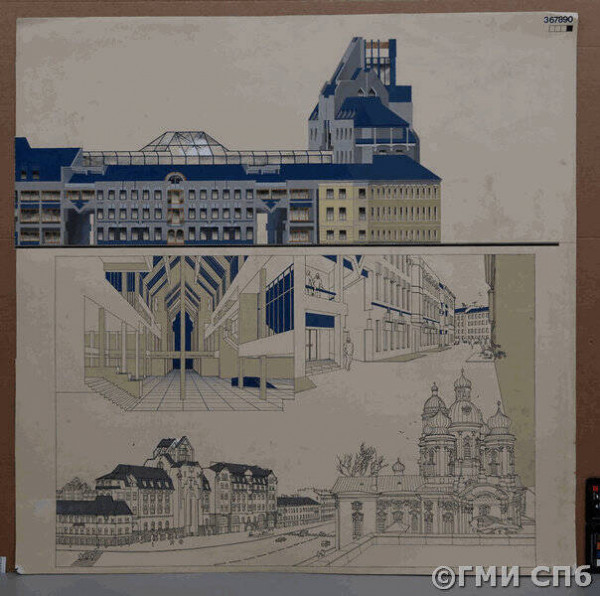 konkursnyy_proekt_rekonstruktsii_wladimirskoy_ploschadi_v_svyazi_so_stroitelystvom_novoy_stantsii_metropolitena_list__4_razvertka_fasadov_po-79-36911152.jpg (61.31 КБ) 16645 просмотров Конкурсный проект реконструкции Владимирской площади в связи со строительством новой станции метрополитена. Лист № 4: развертка фасадов по Щербакову переулку, общественный центр, интерьер; Щербаков переулок, перспектива, 1988